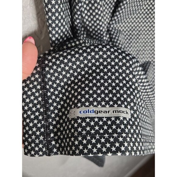 Under Armour Women Black Star Print Coldgear Mock Turtleneck Cold Gear Fitted XL - Picture 3 of 5